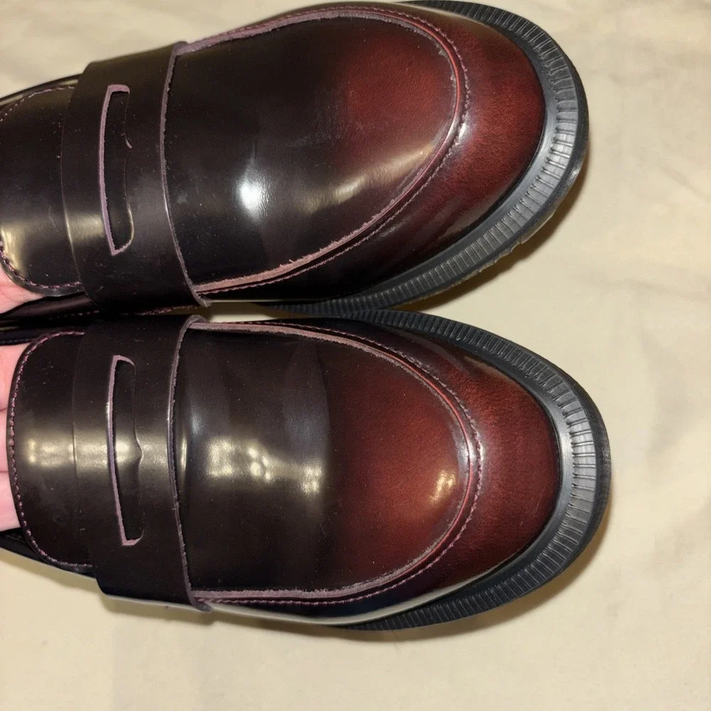 New Dr. Martens Temara Women's 6 Black Cherry Red Arcadia Penny Loafers 37 $130